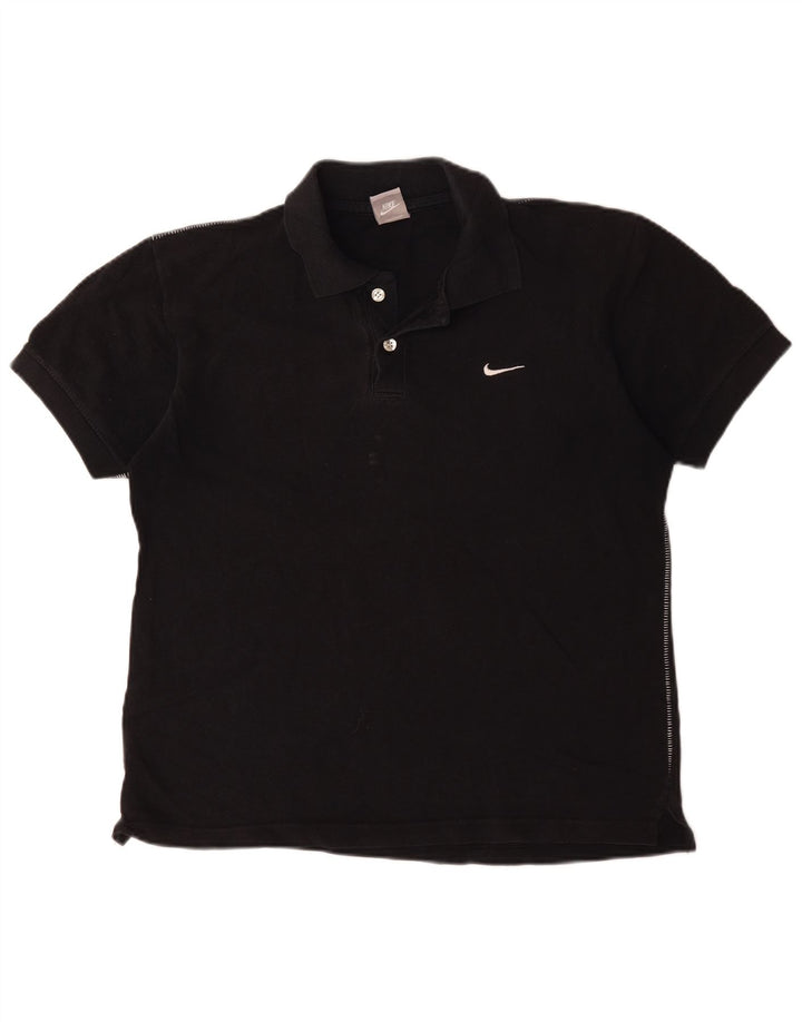 Nike Dame Polo Shirt UK 10/12 Medium Sort Bomuld