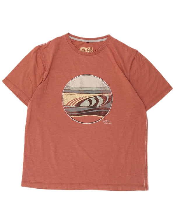 Saltrock Herre Classic Fit Grafisk T-Shirt Top Medium Orange