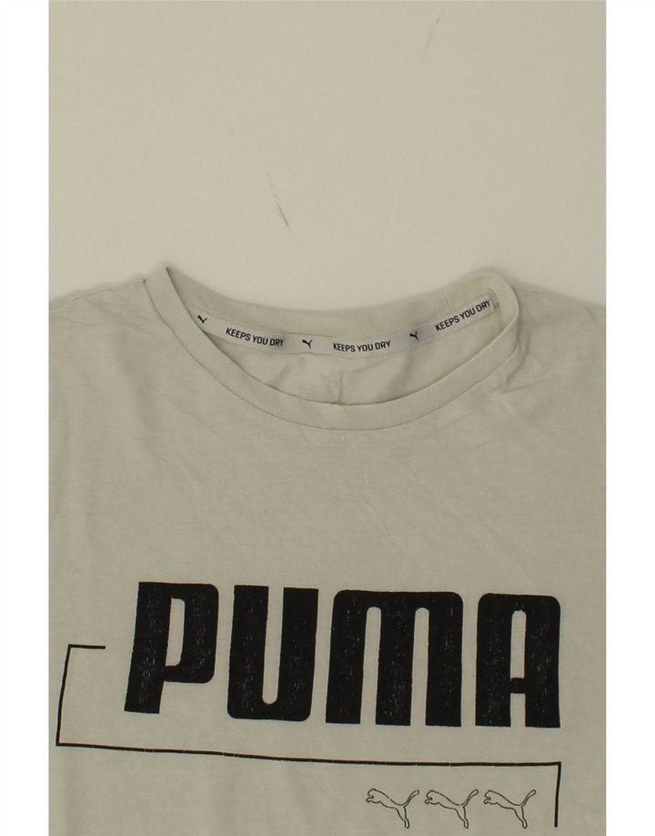 PUMA Mens Graphic T-Shirt Top Large White Cotton Vintage Puma and Second-Hand Puma from Messina Hembry 