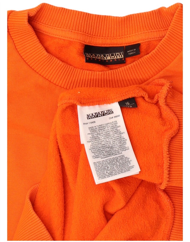 Napapijri Boys Sweatshirt Jumper 15-16 år Orange Bomuld