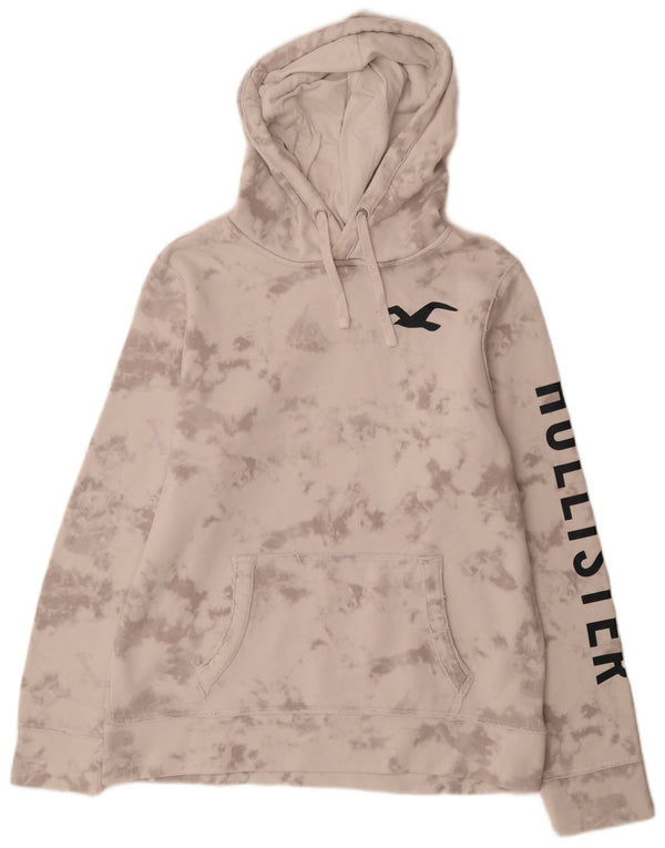 Hollister Herre grafisk hættetrøje Jumper Medium Grey Tie Dye Bomuld