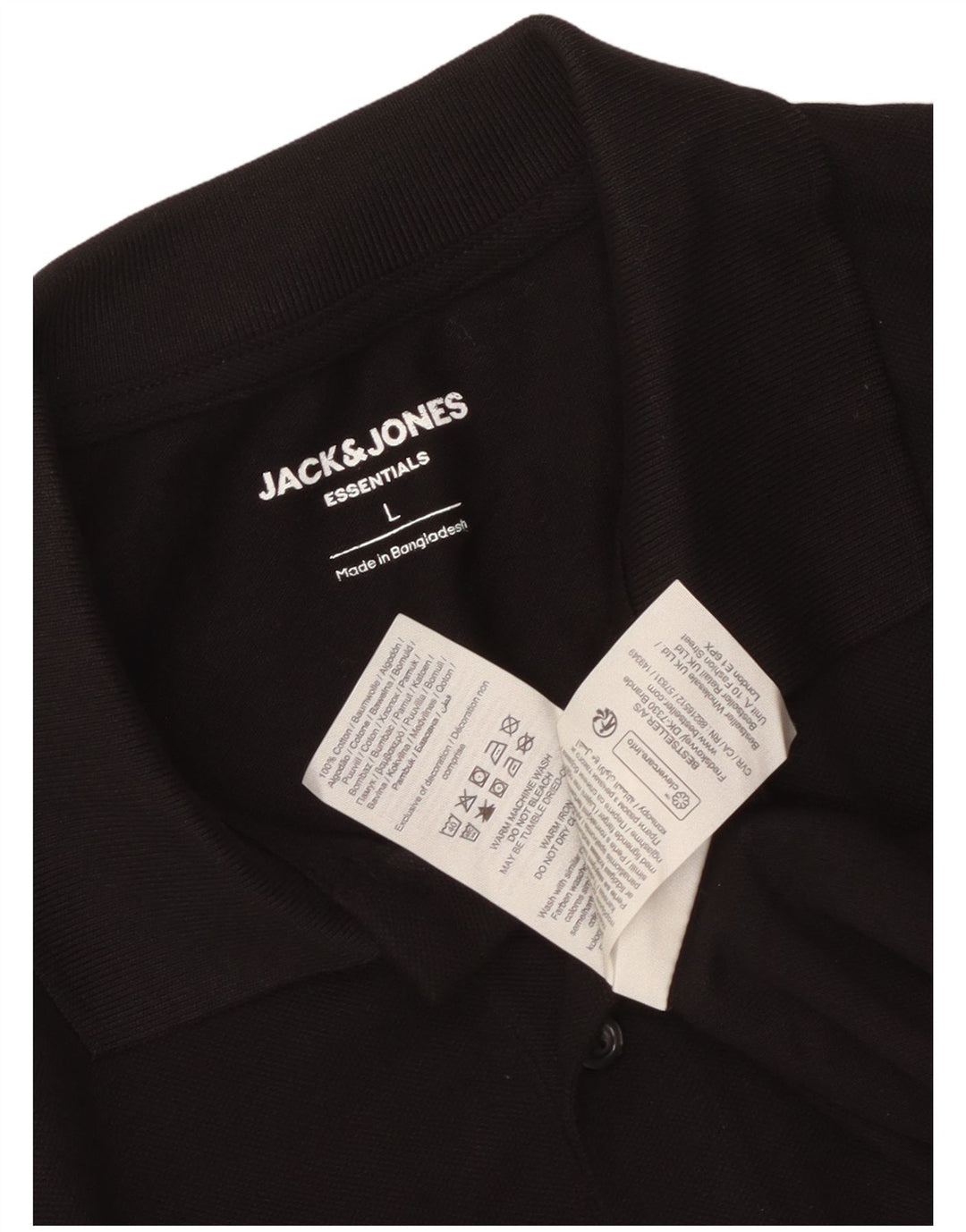Jack & Jones herre poloskjorte stor sort bomuld