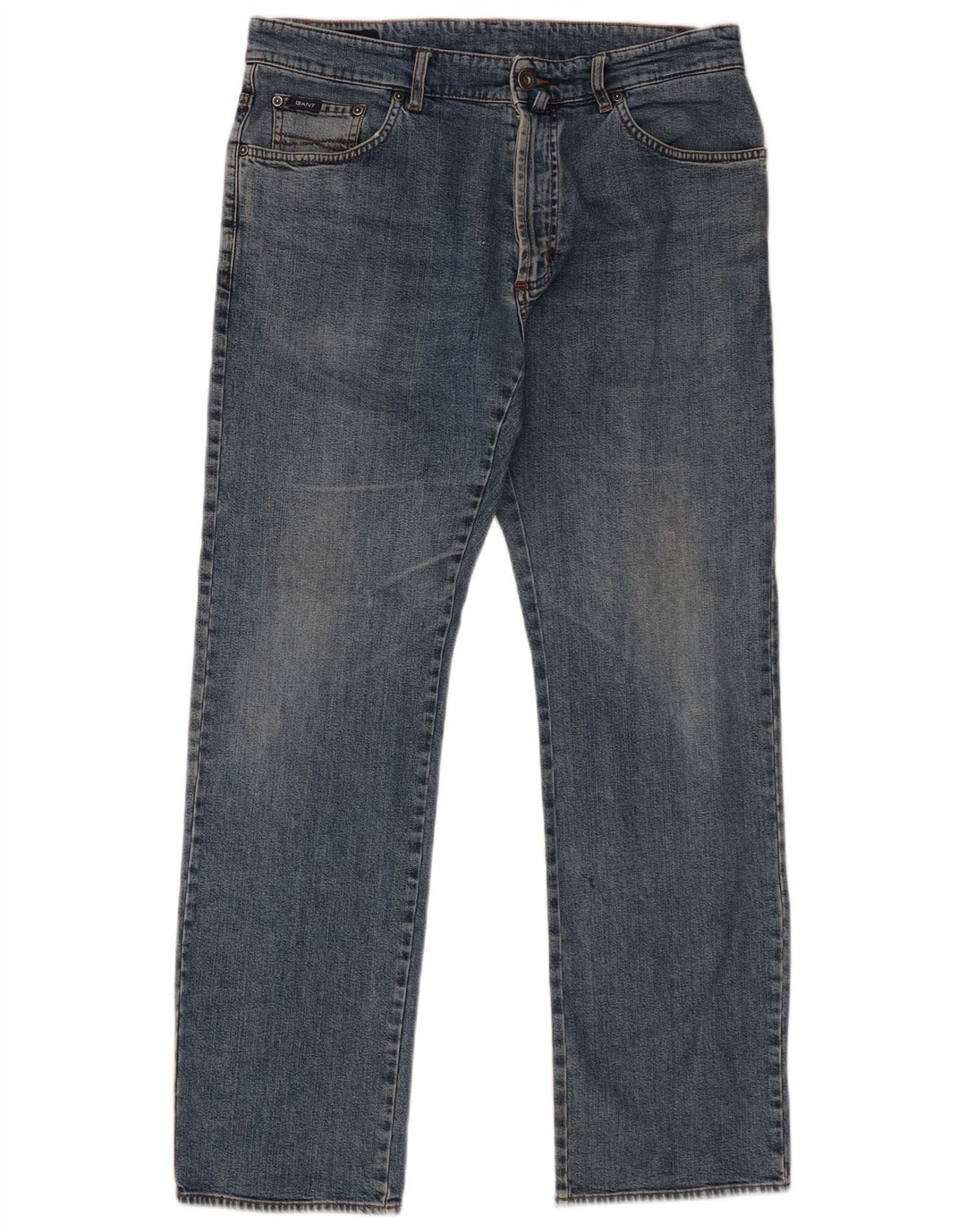 Gant Straight Jeans til mænd W34 L32 blå bomuld