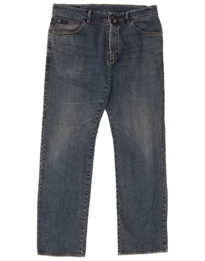 Gant Straight Jeans til mænd W34 L32 blå bomuld