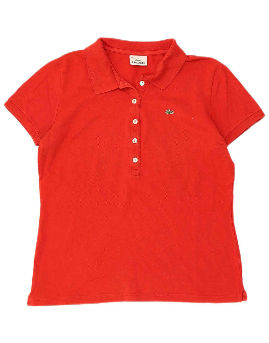 Lacoste Dame Polo Shirt Størrelse 44 Large Rød Bomuld