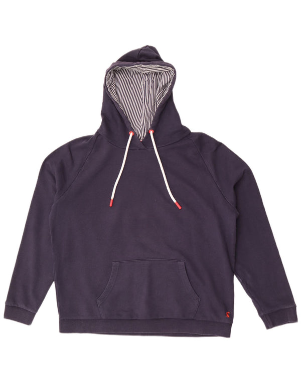 Joules Womens Hoodie Jumper UK 16 Large Navy Blue Cotton