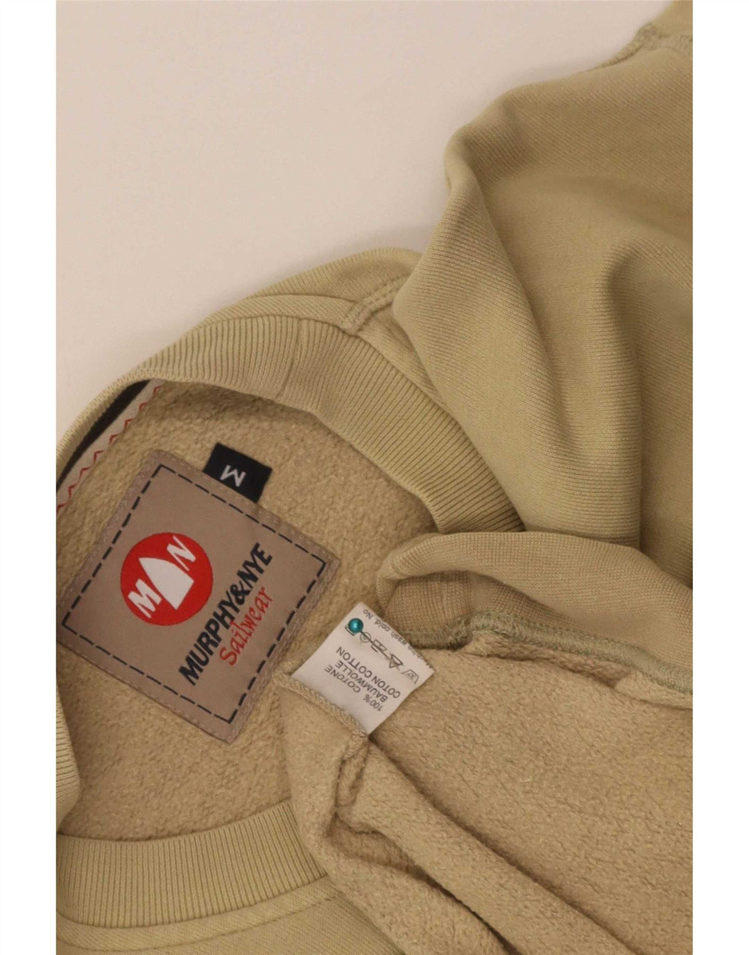 Murphy & Nye Herre Grafisk Sweatshirt Jumper Medium Khaki Bomuld