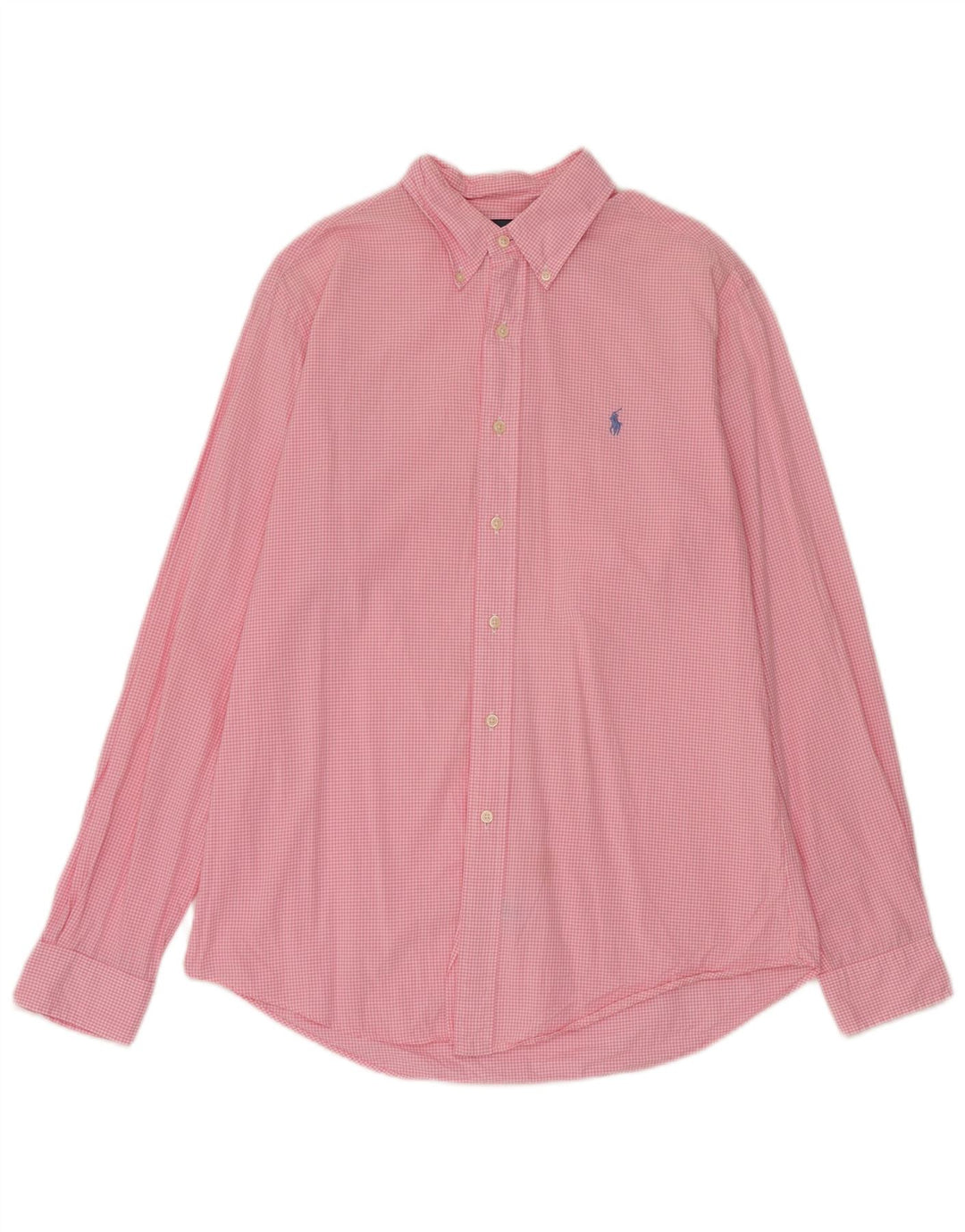 Ralph Lauren Herre Custom Fit skjorte Medium Pink Gingham Cotton