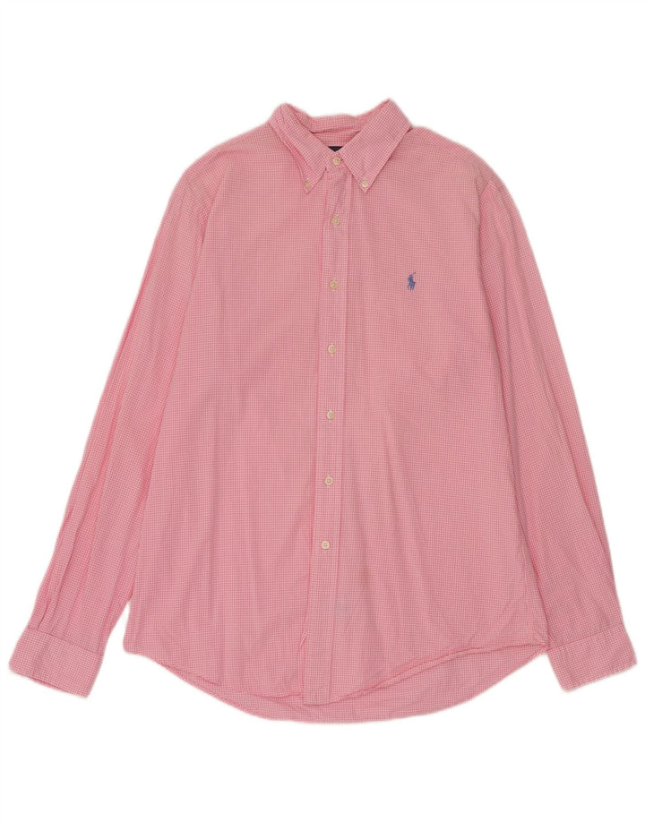 Ralph Lauren Herre Custom Fit skjorte Medium Pink Gingham Cotton