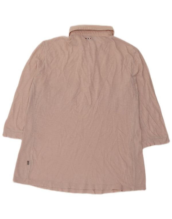 Napapijri Dame 3/4-ærmet poloshirt UK 14 Medium Pink