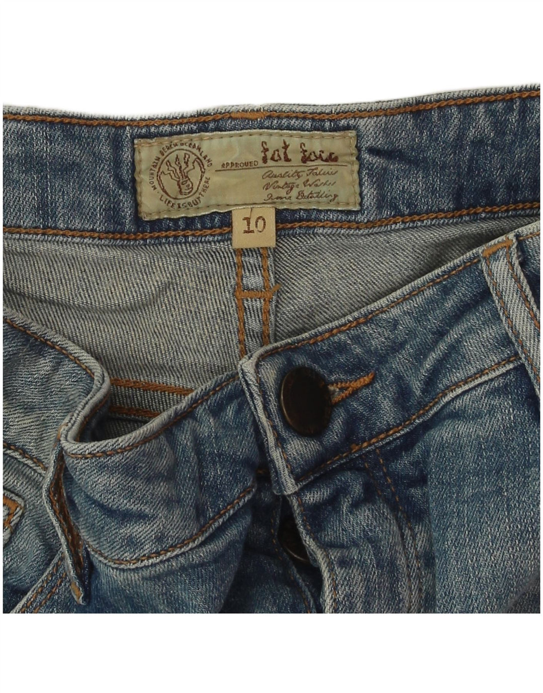 Fat Face Dame Denim Shorts UK 10 Small W30 Blue Cotton