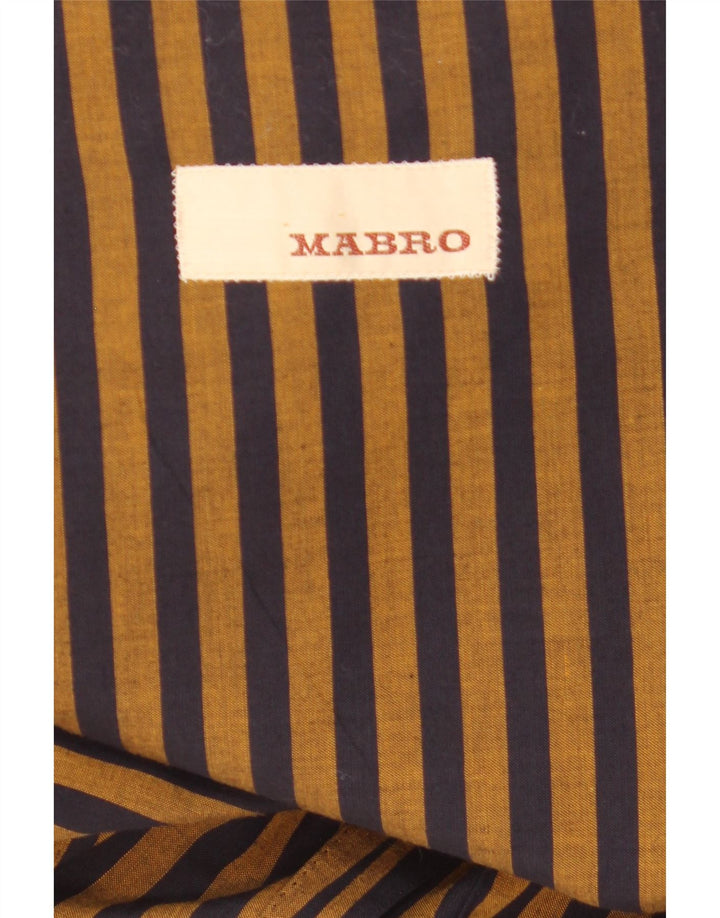 Mabro Herre 2 Knaps Blazer Jakke UK 38 Medium Brun Nålestribet Bomuld