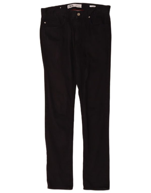 Zara Herre Skinny Casual Bukser EU 38 Small W30 L30 Marineblå Bomuld
