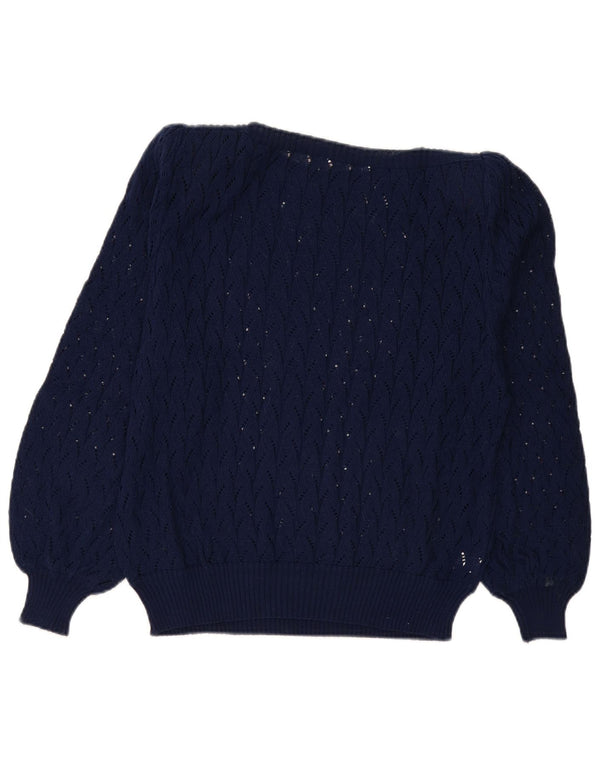 Luciana Dame Boat Neck Sweater IT 50 XL Marineblå Bomuld