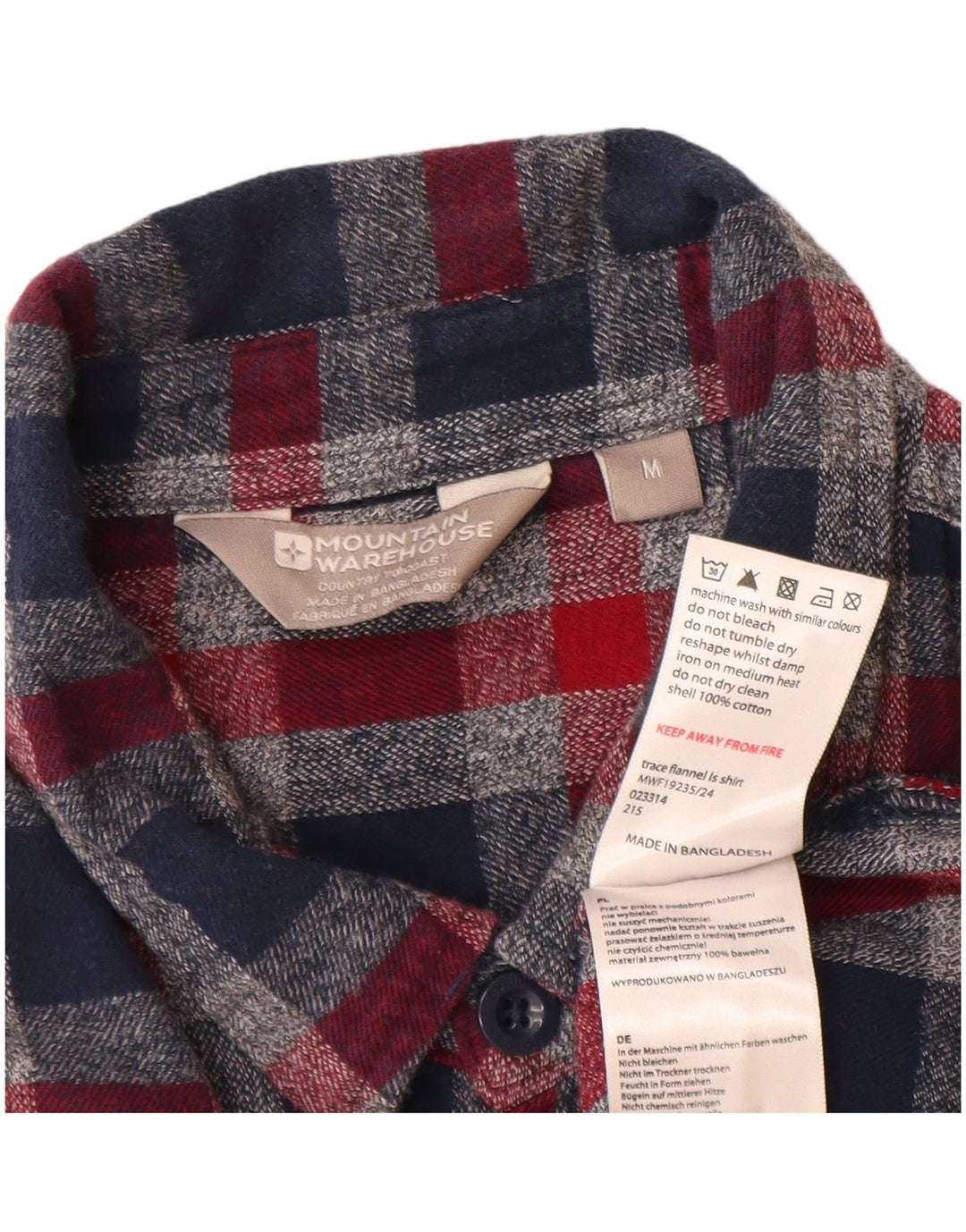 Mountain Warehouse Herre flannelskjorte Medium rød ternet bomuld