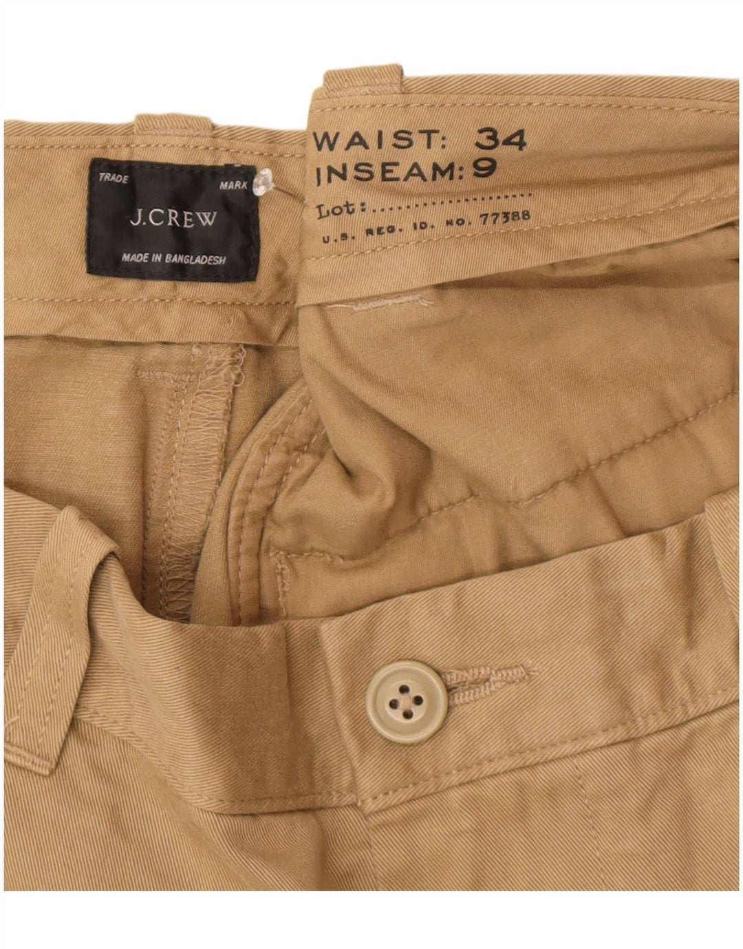 J. Crew Chino Shorts til mænd W34 Stor Beige Bomuld