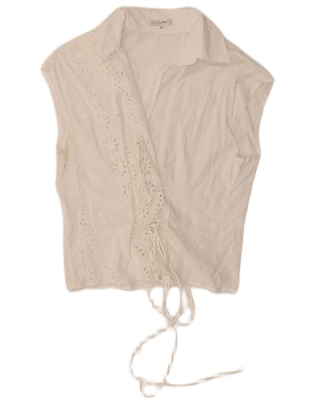 Naracamicie Dame Sleeveless Wrap Shirt Bluse UK 12 Medium White