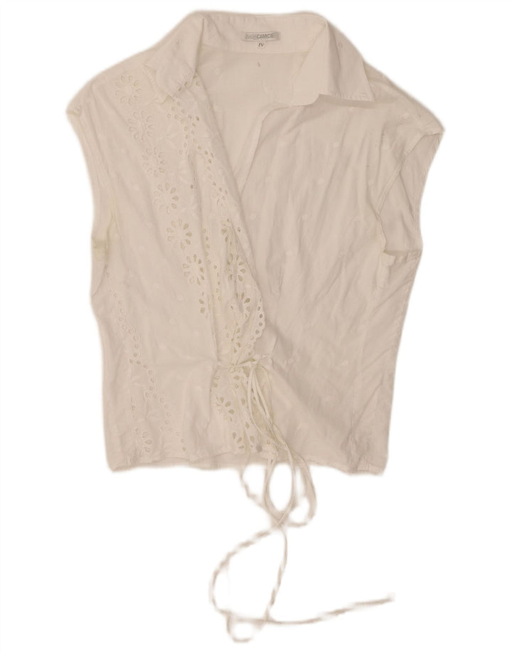 Naracamicie Dame Sleeveless Wrap Shirt Bluse UK 12 Medium White