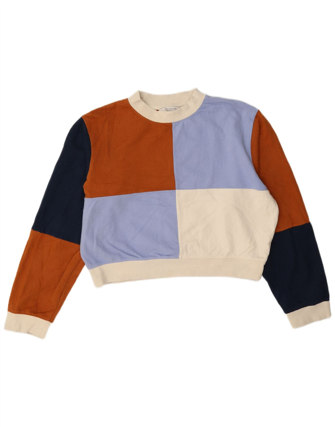 French Connection Womens Crop Sweatshirt Jumper UK 14 Medium Flerfarvet