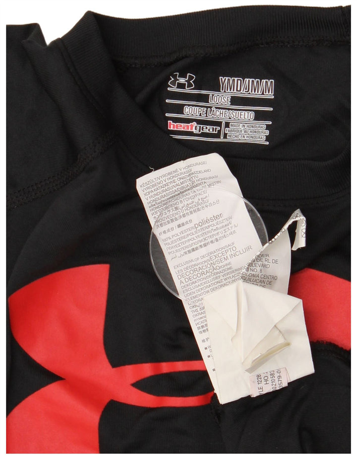 Under Armour Boys Heat Gear Grafisk T-Shirt Top 9-10 år Medium Sort
