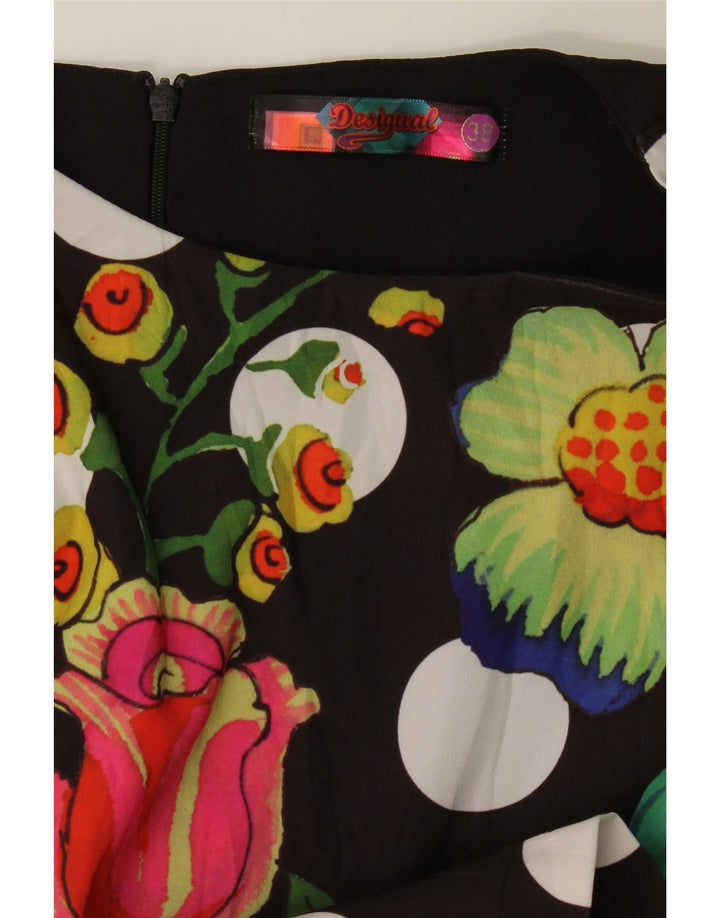 Desigual Dame Ærmeløs Skede Kjole EU 38 Medium Black Floral
