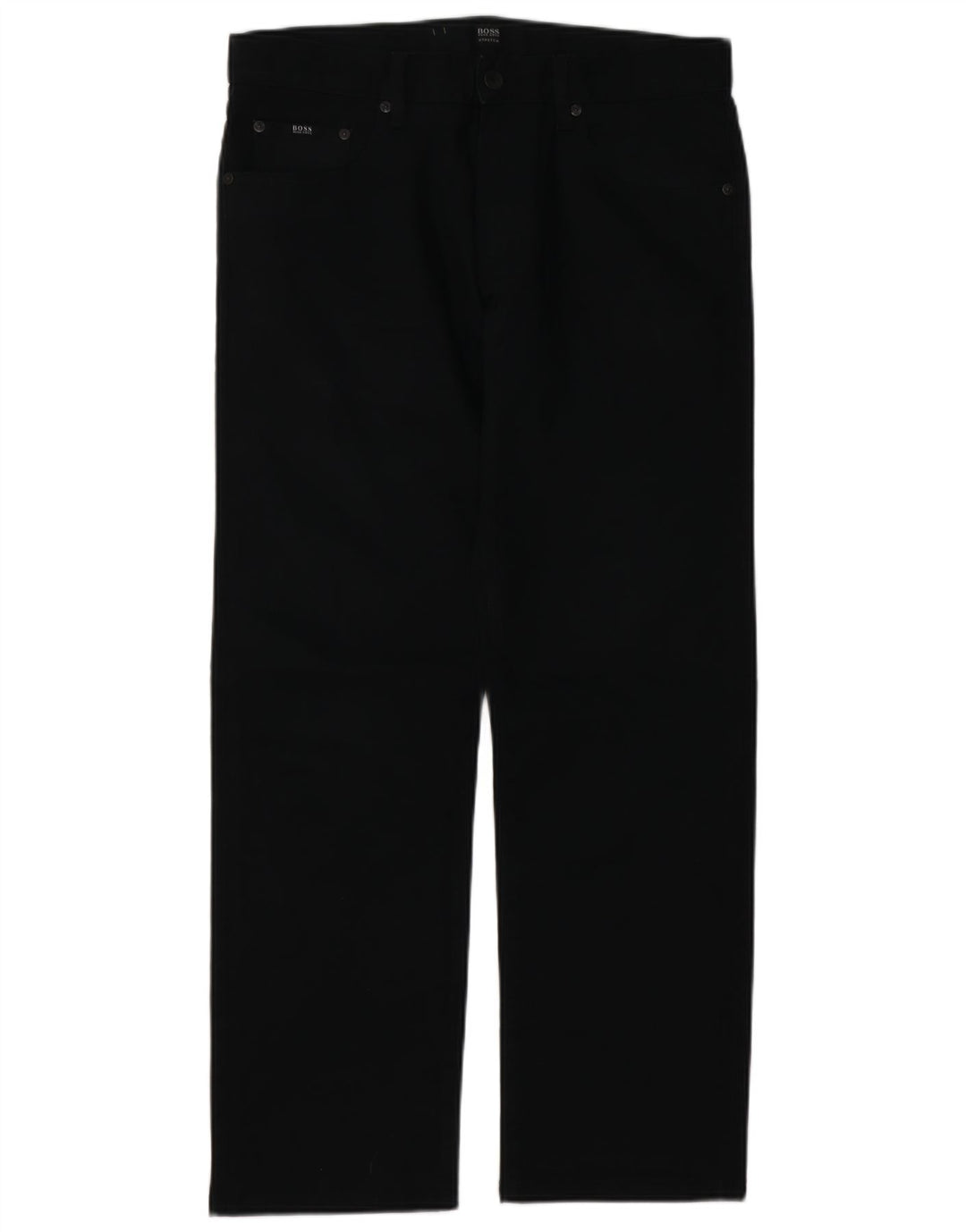 HUGO BOSS Straight jeans til mænd W33 L29 Sort bomuld