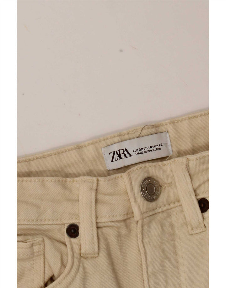 Zara Dame Bootcut Jeans EU 32 2XS W22 L25 Beige