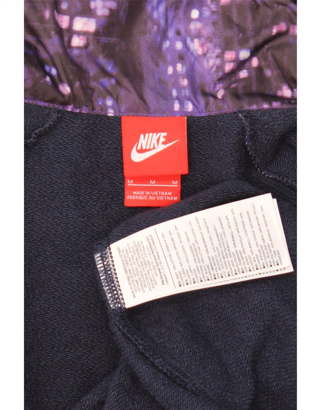 Nike hættetrøje med lynlås til mænd Medium Lilla Geometrisk bomuld