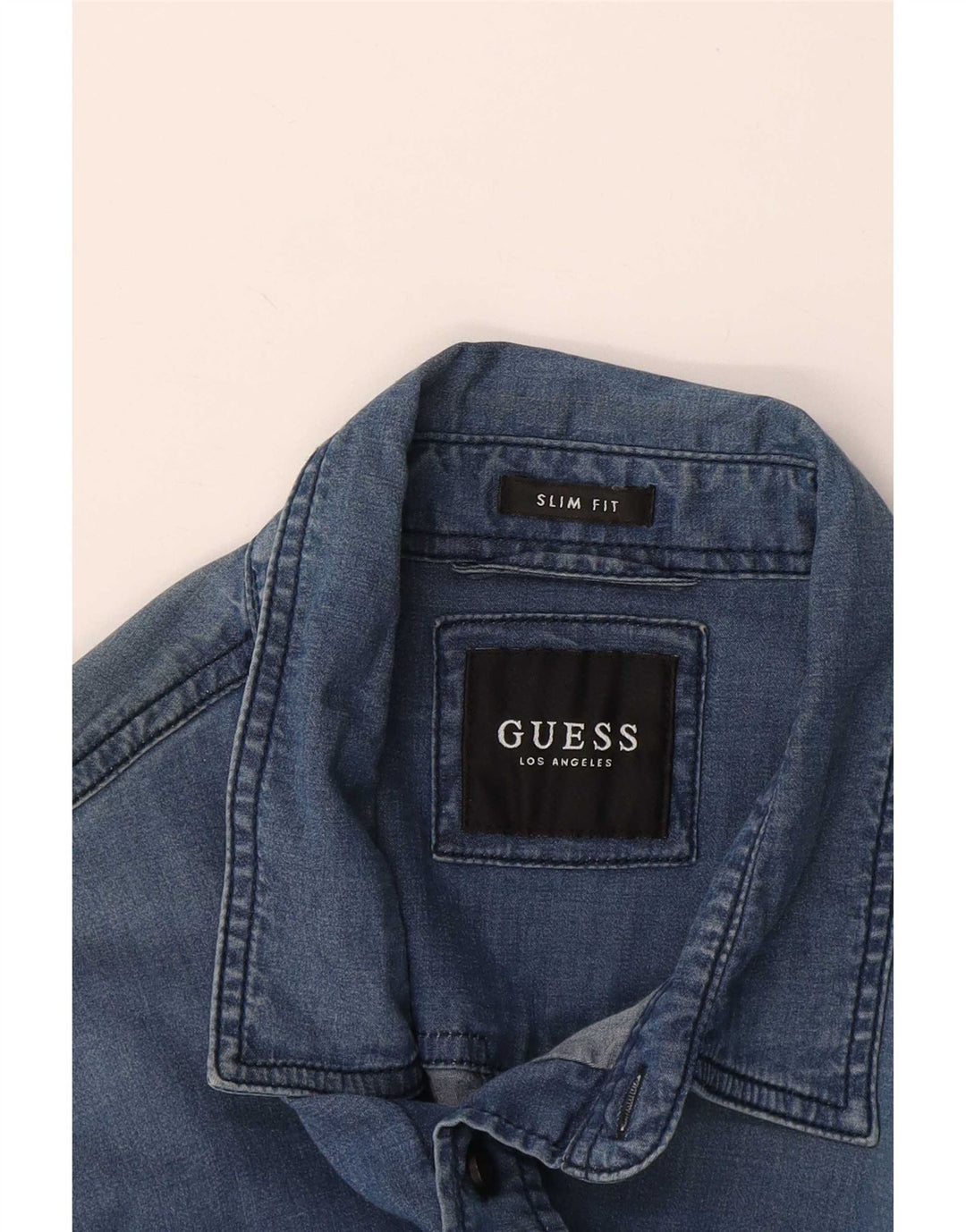 Guess Slim Fit denimskjorte til mænd, lille blå
