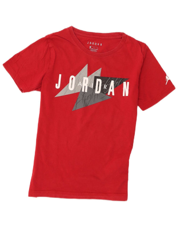 Jordan Boys Grafisk T-Shirt Top 12-13 År Stor Rød Bomuld