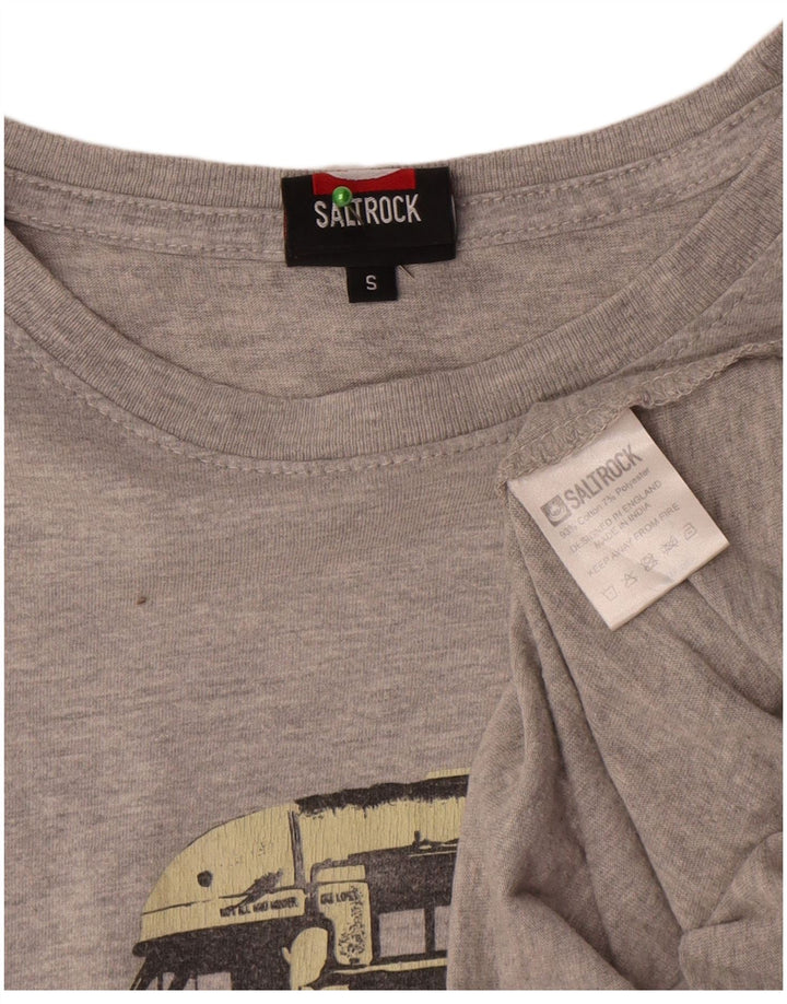 Saltrock Herre grafisk T-shirt Top Lille grå Flecked Bomuld
