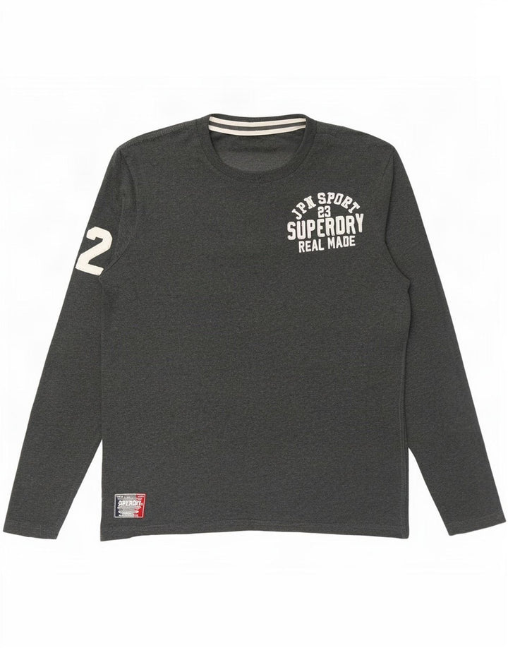 Superdry Herre grafisk top langærmet 2XL grå bomuld