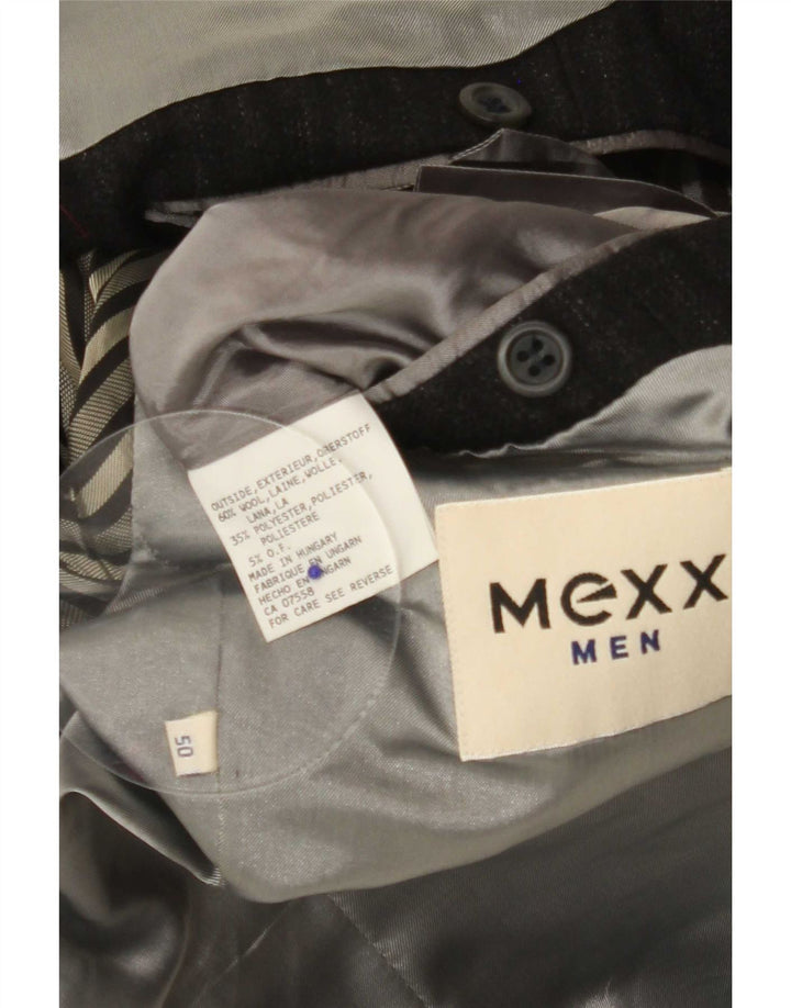 Mexx Blazerjakke til mænd med 4 knapper IT 50 Stor sort stribet uld