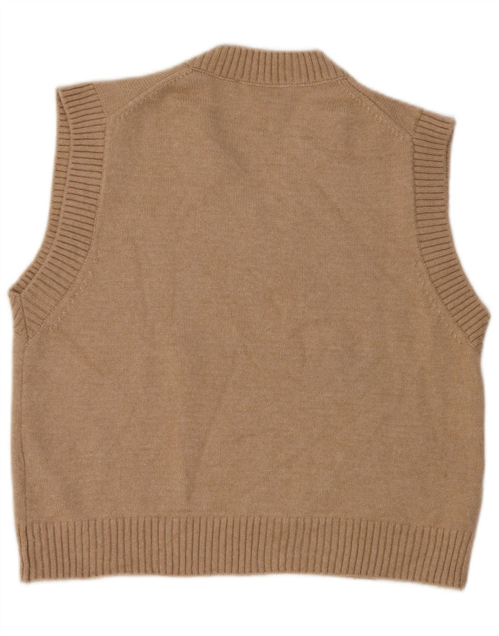 Zara Dame Vest Tank Top UK 16 Stor Beige Polyester