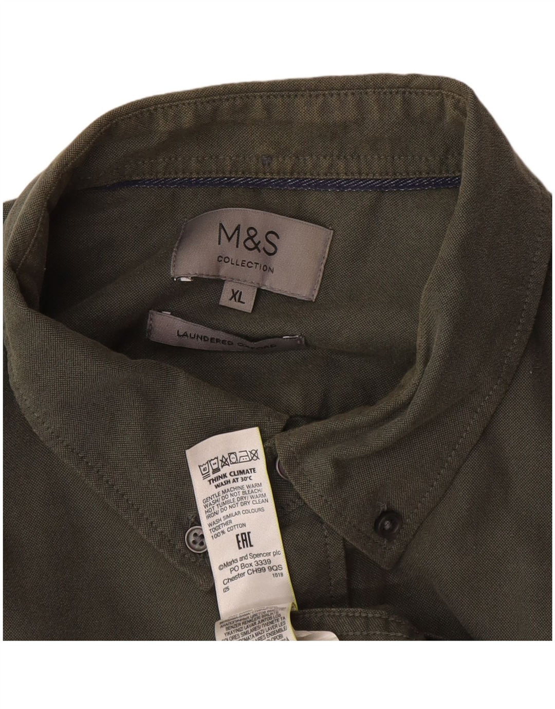 Marks & Spencer Herreskjorte XL Khaki Bomuld