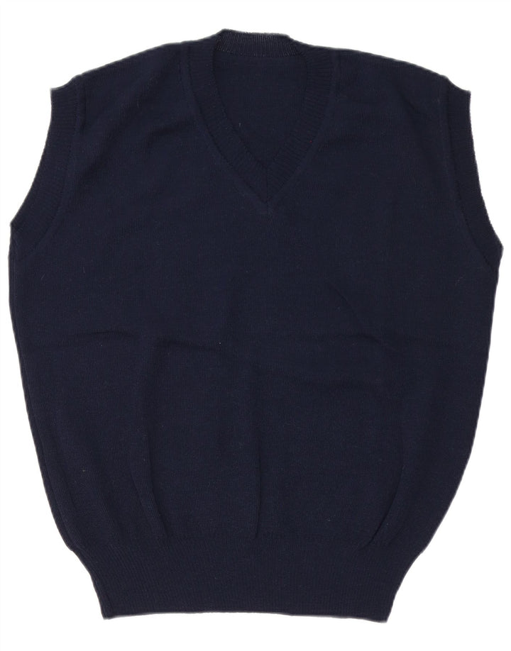 Vintage Herrevest Tank Top EU 50 Medium Navy Blue Polyacrylic
