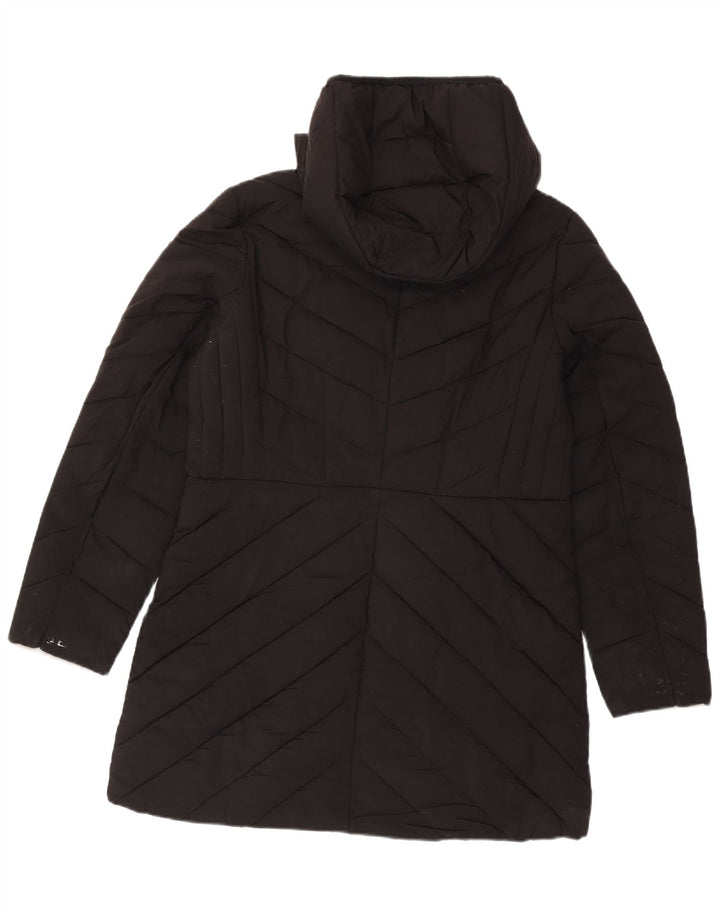 Michael Kors Dame Hætte Polstret Frakke UK 14 Medium Sort Polyester