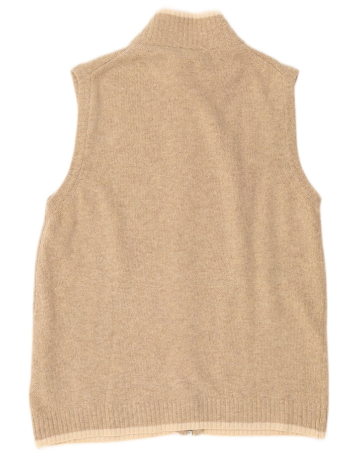 Sergio Tacchini Herre Cardigan Sweater Stor Beige Flecked Uld