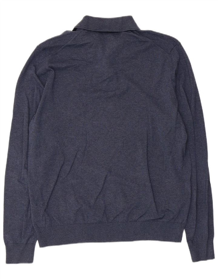 Marks & Spencer Herre Polo Neck sweater Medium Navy Blue Flecked