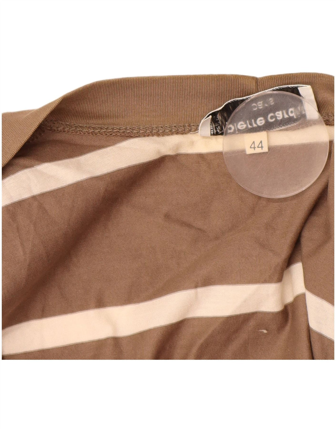 PIERRE CARDIN Dame Longline Cardigan Sweater IT 44 Medium Brun Stribet