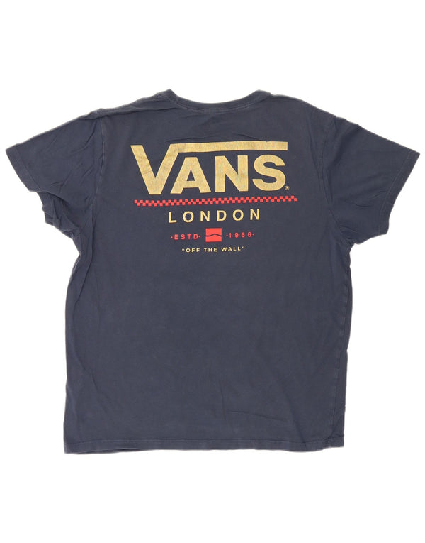 Vans Herre Custom Fit grafisk T-shirt Top Stor marineblå bomuld