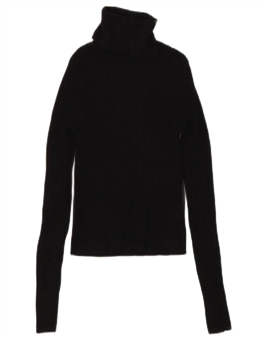 Zara Womens Crop Top Langærmet UK 8 Small Black Viscose