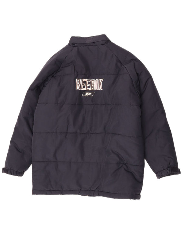 Reebok drenge grafisk polstret hættejakke 13-14 år XL marineblå polyester