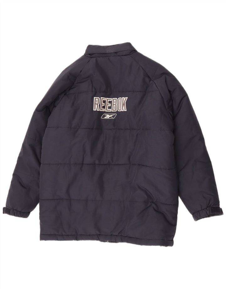 Reebok drenge grafisk polstret hættejakke 13-14 år XL marineblå polyester
