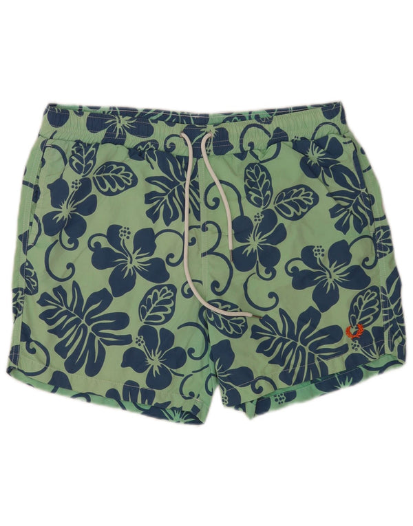 Fred Perry regulære badeshorts til mænd, store grønne blomster polyamid