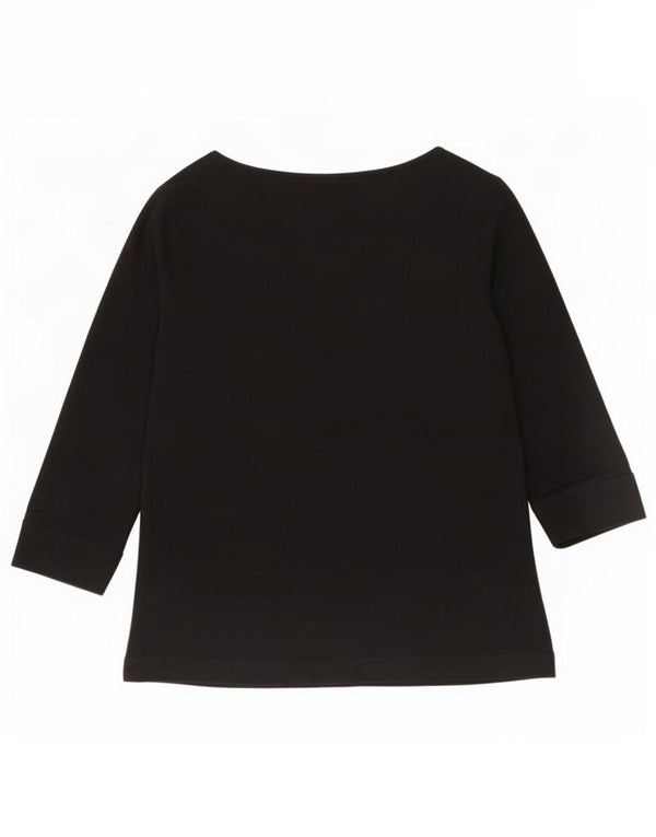 Marks & Spencer Dame Top 3/4 ærmer UK 16 Large Black Viscose