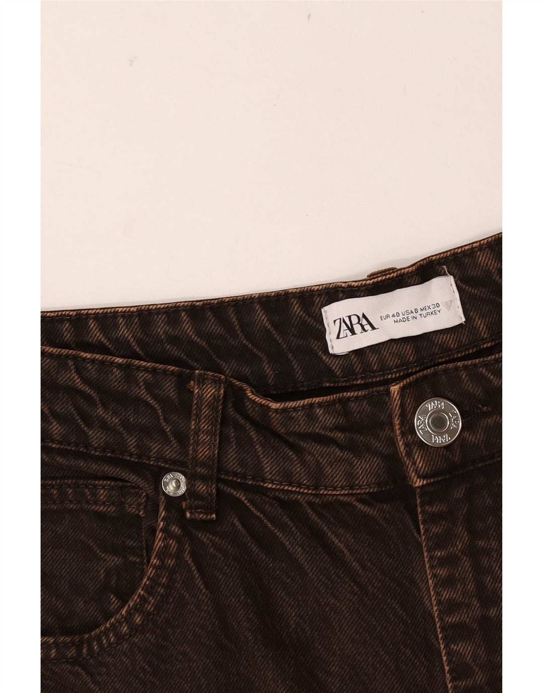 Zara Dame Straight Jeans EU 40 Medium W30 L33 Brun