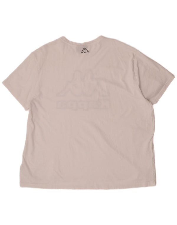 Kappa Herre Grafisk T-Shirt Top 4XL Hvid Bomuld