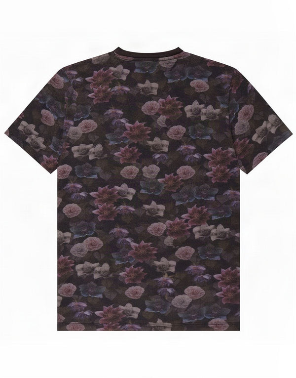 Ted Baker Mens T-Shirt Top Size 3 Medium Black Floral Cotton