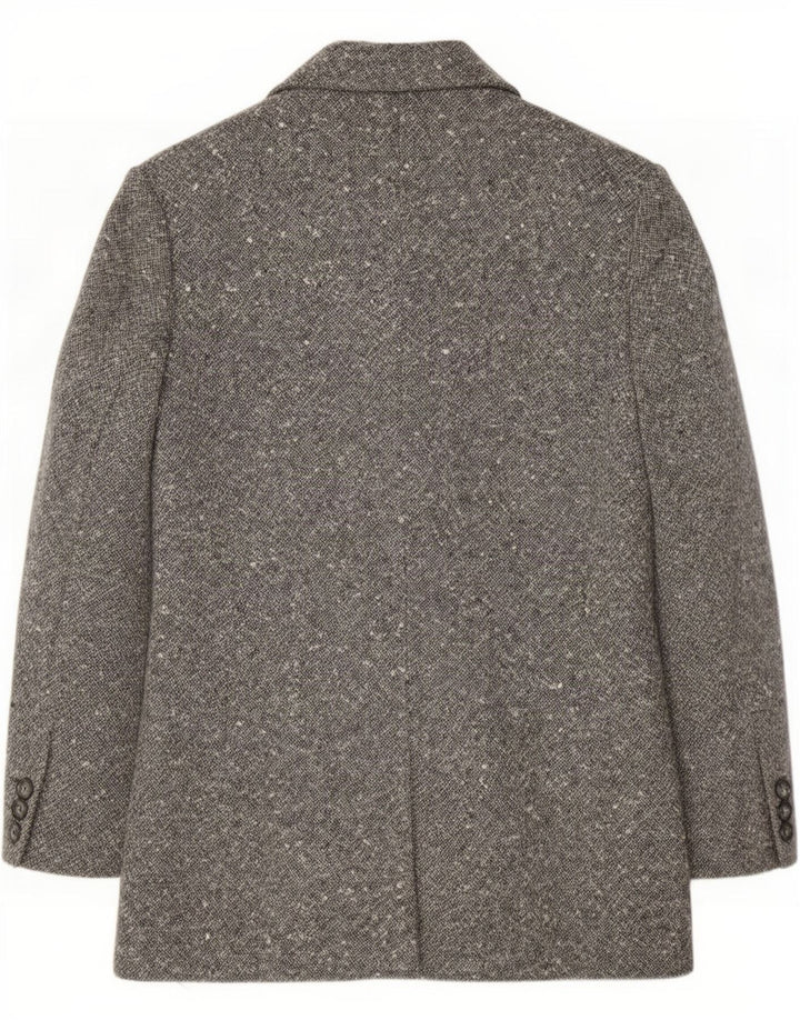Vintage Womens Longline 4-knaps blazerjakke IT 46 Large Grey Flecked